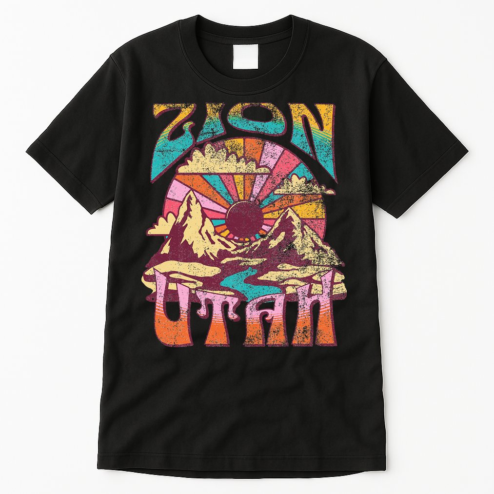 Zion Utah Nature Hiking Mountains Outdoors Vintage Tall T-Shirt