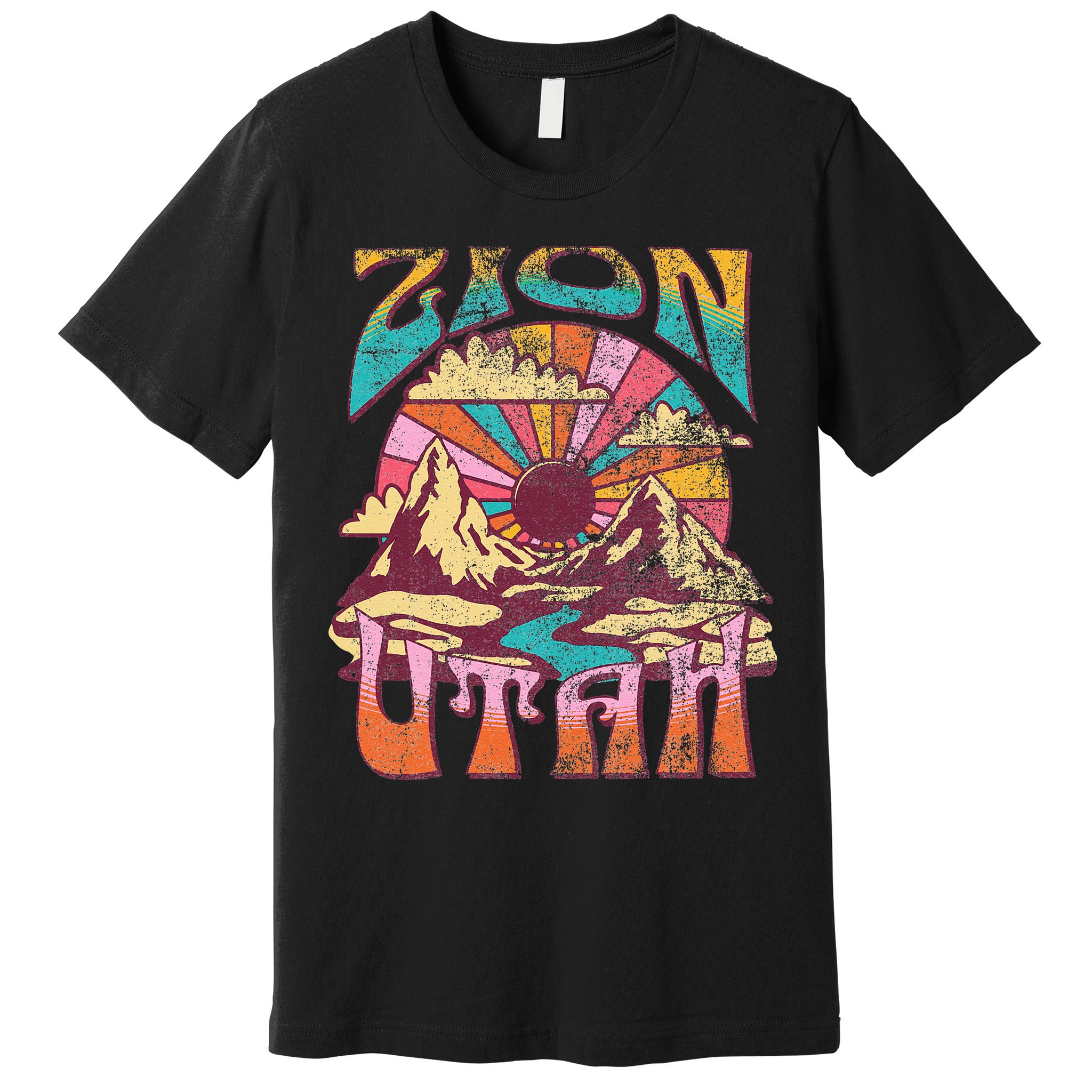 Zion Utah Nature Hiking Mountains Outdoors Vintage Premium T-Shirt