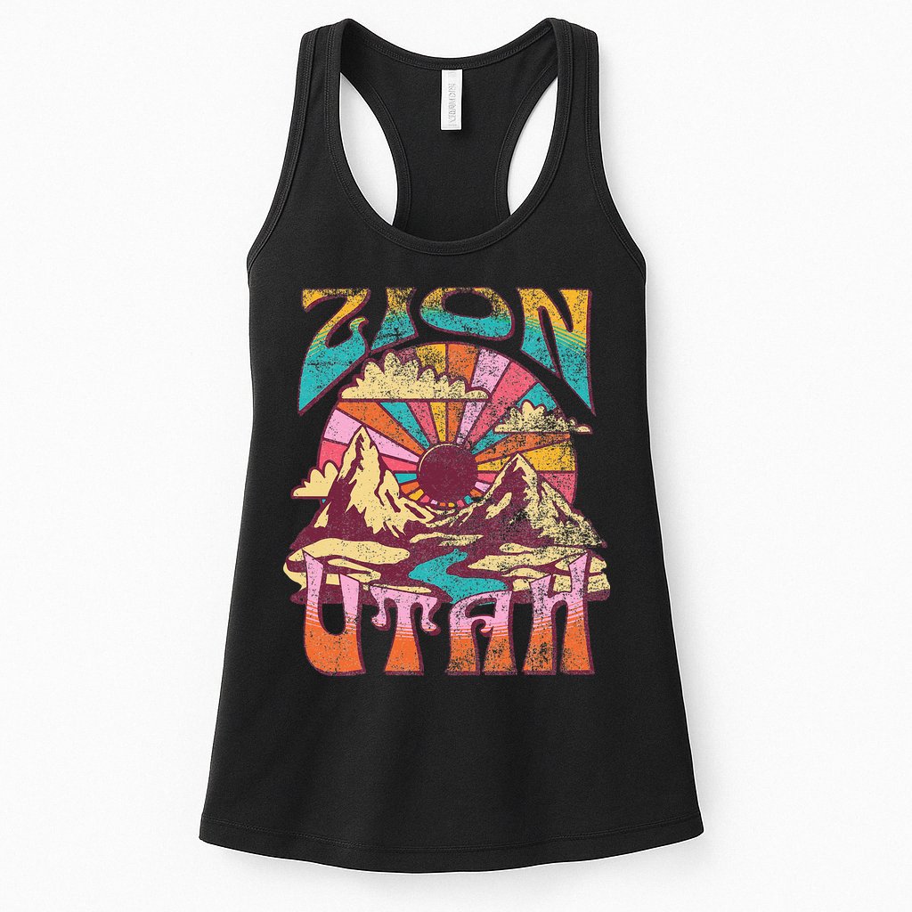 Zion Utah Nature Hiking Mountains Outdoors Vintage Womens Tank Top