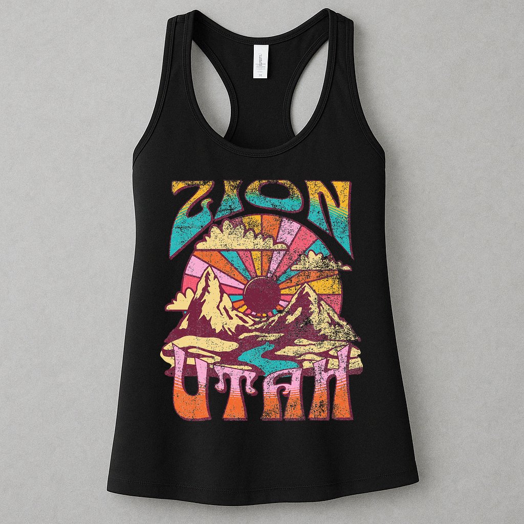 Zion Utah Nature Hiking Mountains Outdoors Vintage Womens Tank Top