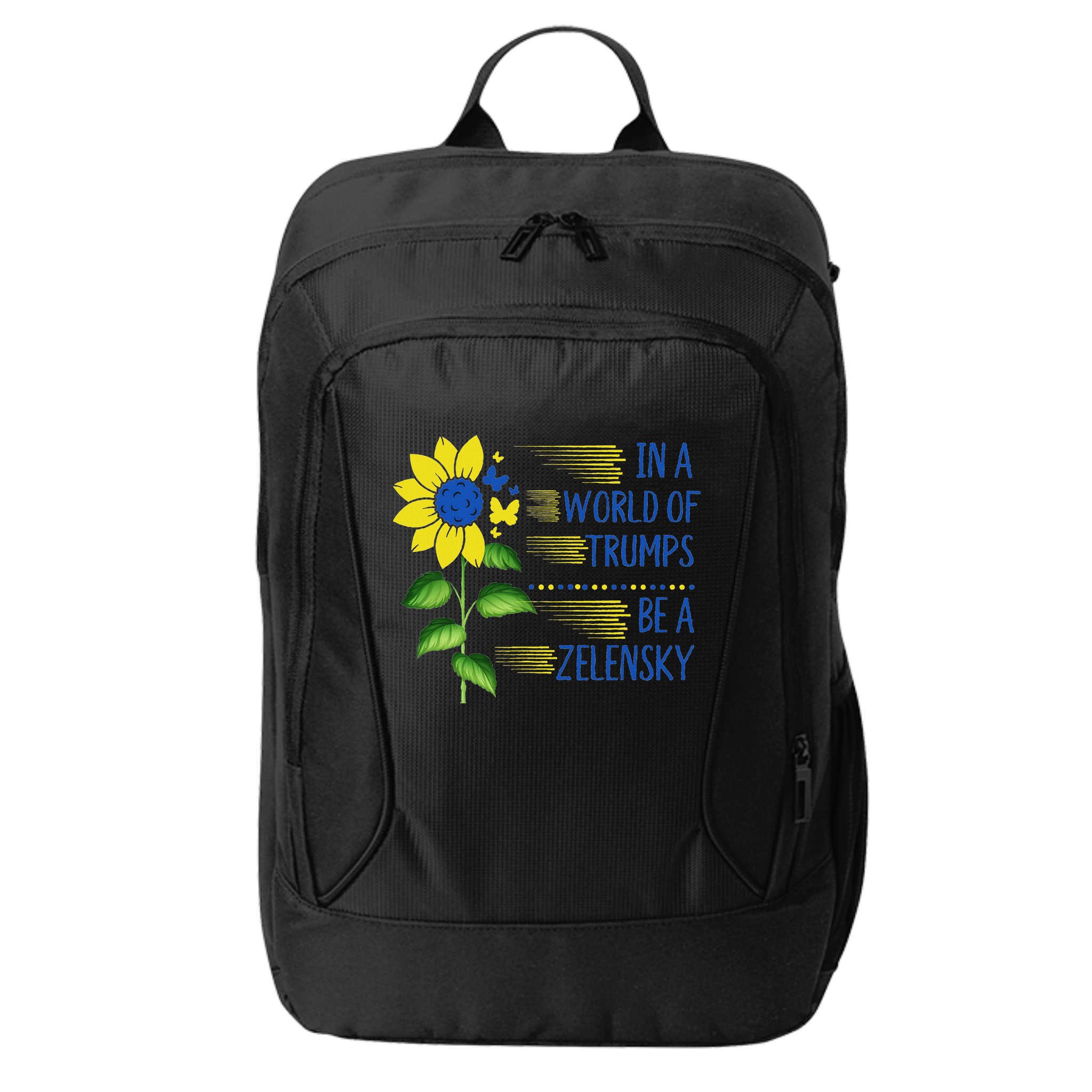 Zelensky Ukraine Support In A World Of Trumps Be A Zelensky City Backpack
