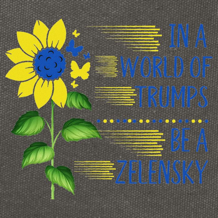Zelensky Ukraine Support In A World Of Trumps Be A Zelensky Cotton Canvas Backpack