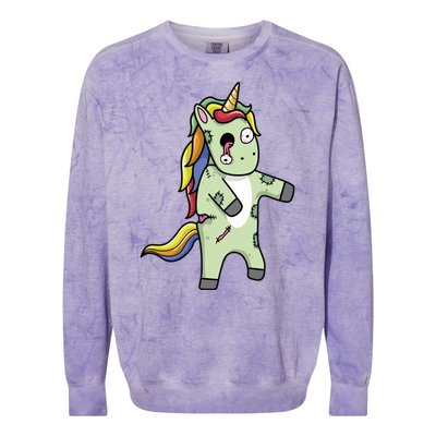 Zombie Unicorn Colorblast Crewneck Sweatshirt