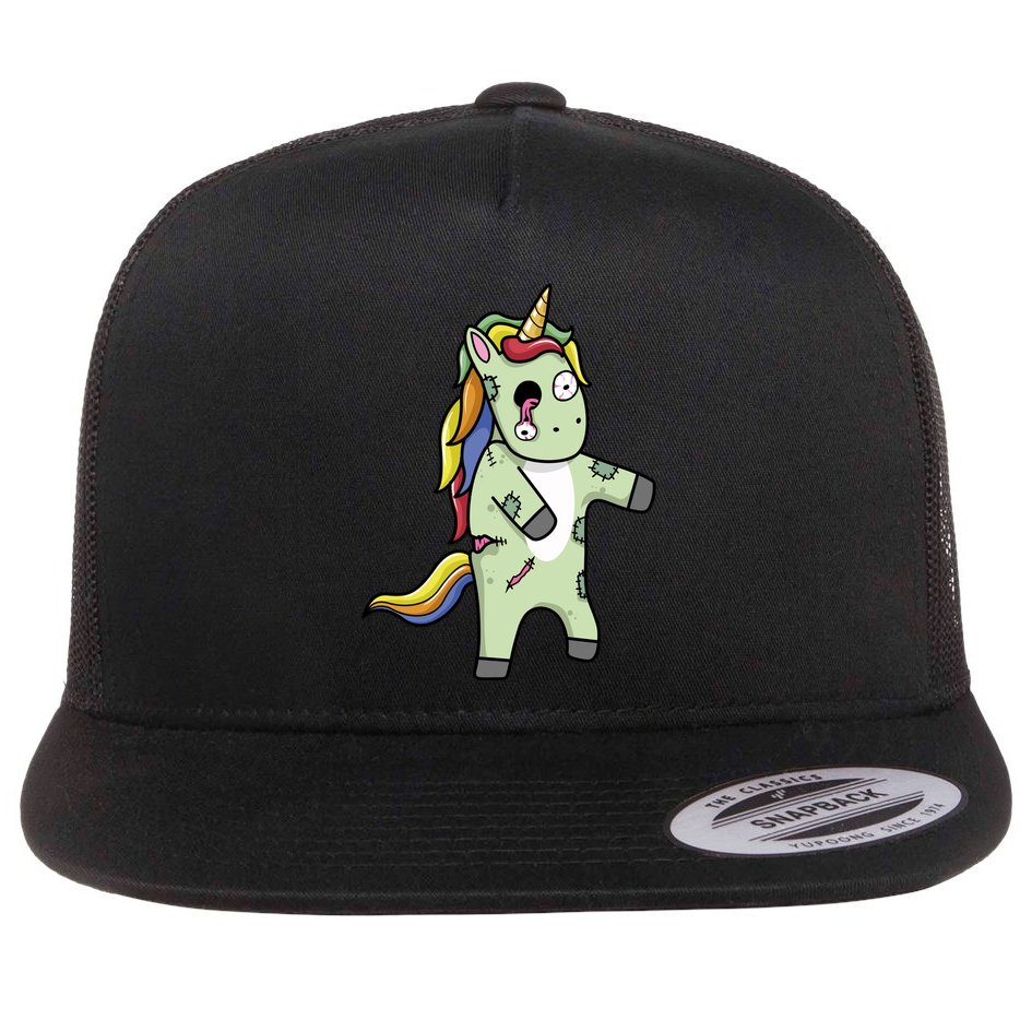 Zombie Unicorn Flat Bill Trucker Hat