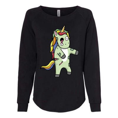 Zombie Unicorn Womens California Wash Sweatshirt