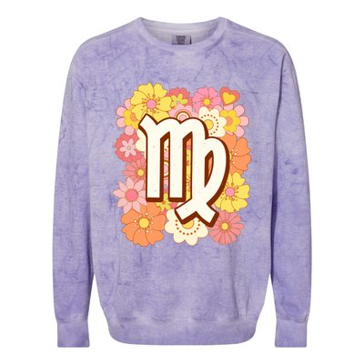 Zodiac Virgo Astrology Birthday Decorations Gift Colorblast Crewneck Sweatshirt