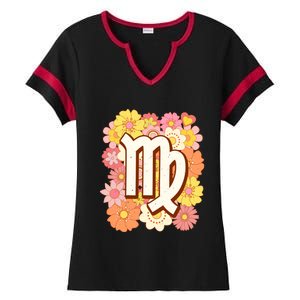 Zodiac Virgo Astrology Birthday Decorations Great Gift Ladies Halftime Notch Neck Tee