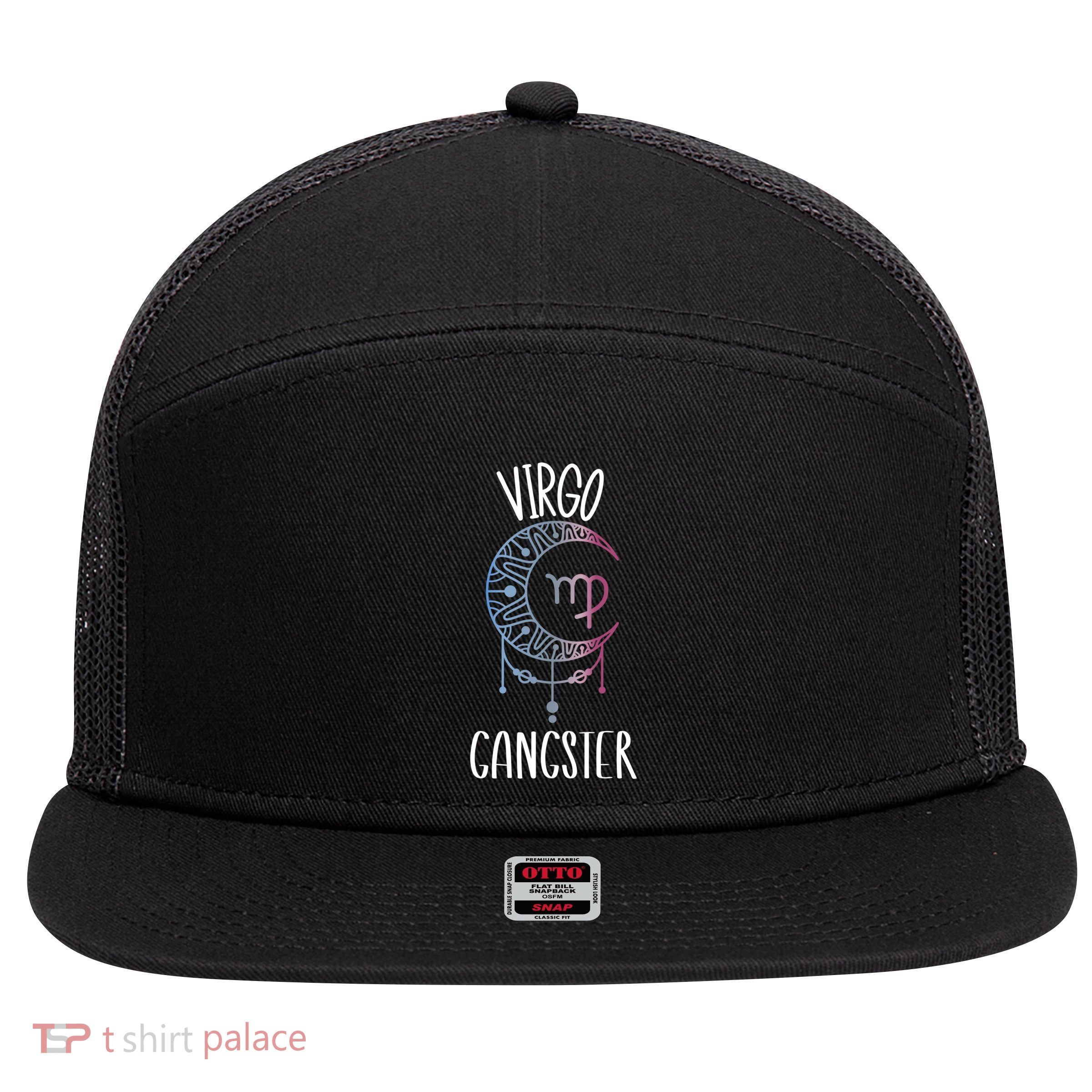 Zodiac Virgo Stuff Virgo Gangster Celestial Moon Gift 7 Panel Mesh Trucker Snapback Hat