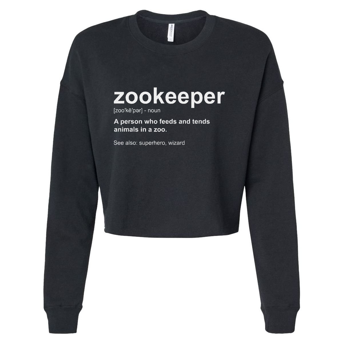Zoologist Wild Animal Keeper Zoological Zookeeper Cropped Pullover Crew