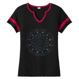 Zodiac Wheel Friend Zodiac Horoscope Astrology Gift Ladies Halftime Notch Neck Tee