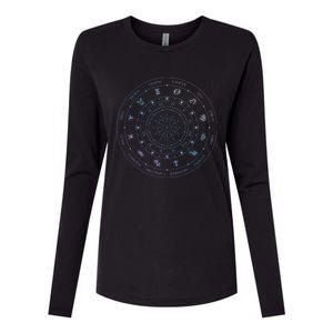 Zodiac Wheel Friend Zodiac Horoscope Astrology Gift Womens Cotton Relaxed Long Sleeve T-Shirt