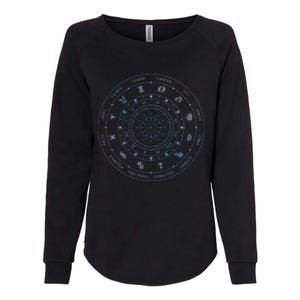 Zodiac Wheel Friend Zodiac Horoscope Astrology Gift Womens California Wash Sweatshirt