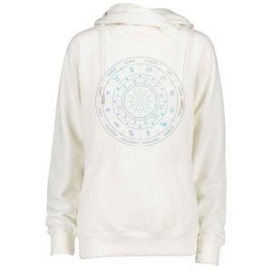 Zodiac Wheel Friend Zodiac Horoscope Astrology Gift Womens Funnel Neck Pullover Hood