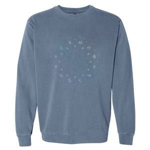 Zodiac Wheel Friend Zodiac Horoscope Astrology Gift Garment-Dyed Sweatshirt