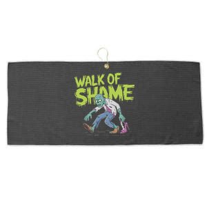 Zombie Walk Of Shame Funny Halloween Zombie Design Large Microfiber Waffle Golf Towel