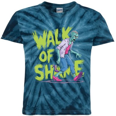 Zombie Walk Of Shame Humorous Halloween Zombie Kids Tie-Dye T-Shirt