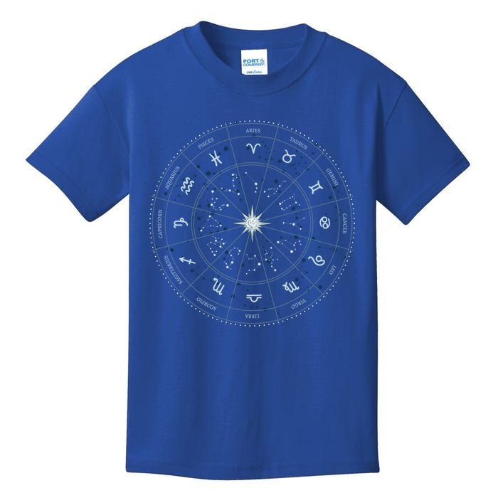 Zodiac Wheel Occult Zodiac Horoscope Astrology Birthday Gift Kids T-Shirt