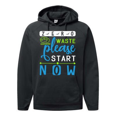 Zero Waste Please Start Now Performance Fleece Hoodie