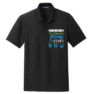 Zero Waste Please Start Now Dry Zone Grid Polo