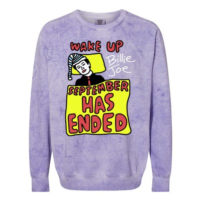 Zoebreadtok Wake Up Billie Joe September Has Ended Colorblast Crewneck Sweatshirt