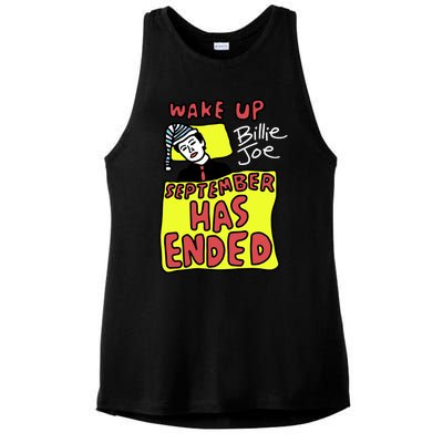 Zoebreadtok Wake Up Billie Joe September Has Ended Ladies PosiCharge Tri-Blend Wicking Tank