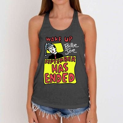 Zoebreadtok Wake Up Billie Joe September Has Ended Women's Knotted Racerback Tank