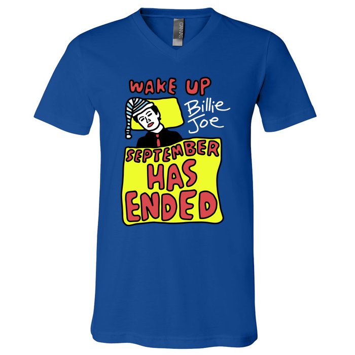 Zoebreadtok Wake Up Billie Joe September Has Ended V-Neck T-Shirt