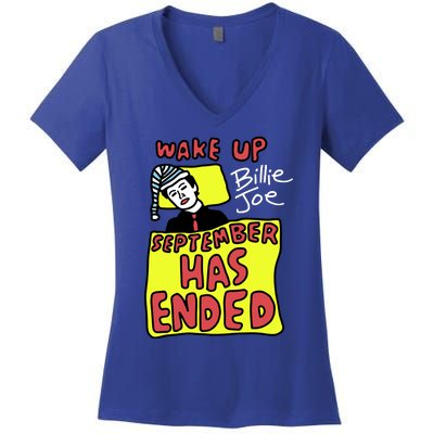 Zoebreadtok Wake Up Billie Joe September Has Ended Women's V-Neck T-Shirt