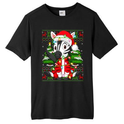 Zebra Xmas Style Ugly Santa Zebra Christmas Gift Tall Fusion ChromaSoft Performance T-Shirt