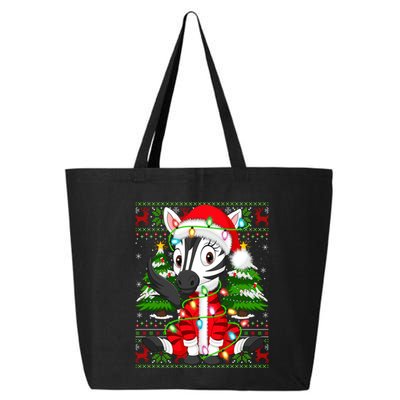 Zebra Xmas Style Ugly Santa Zebra Christmas Gift 25L Jumbo Tote
