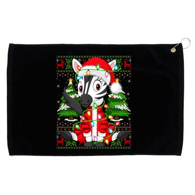 Zebra Xmas Style Ugly Santa Zebra Christmas Gift Grommeted Golf Towel