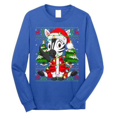 Zebra Xmas Style Ugly Santa Zebra Christmas Gift Long Sleeve Shirt