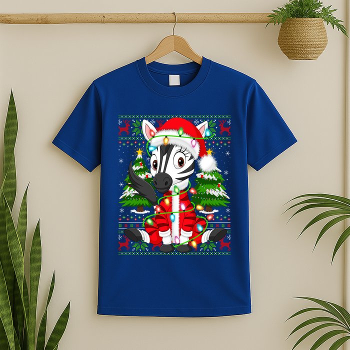 Zebra Xmas Style Ugly Santa Zebra Christmas Gift T-Shirt