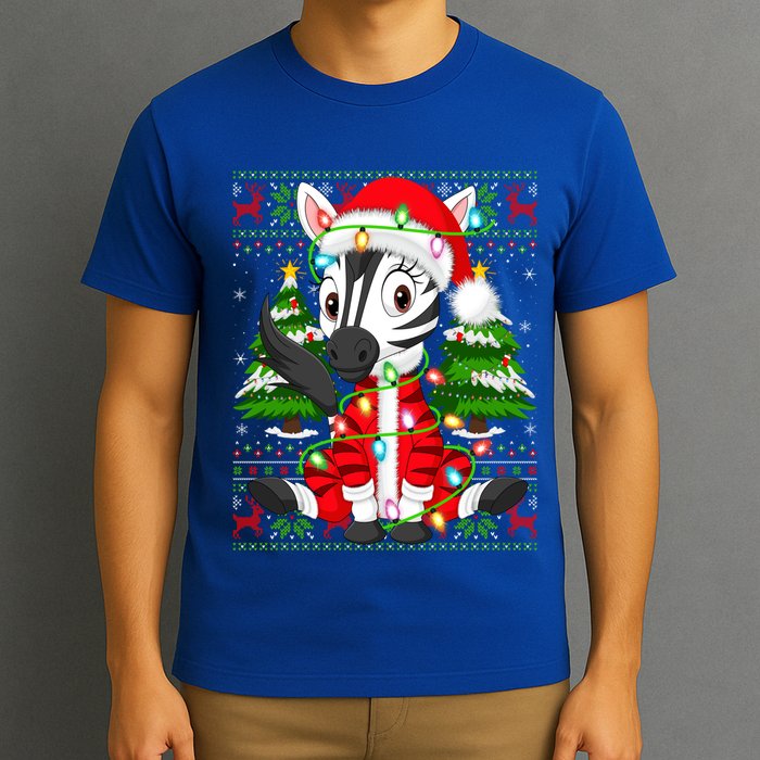 Zebra Xmas Style Ugly Santa Zebra Christmas Gift T-Shirt