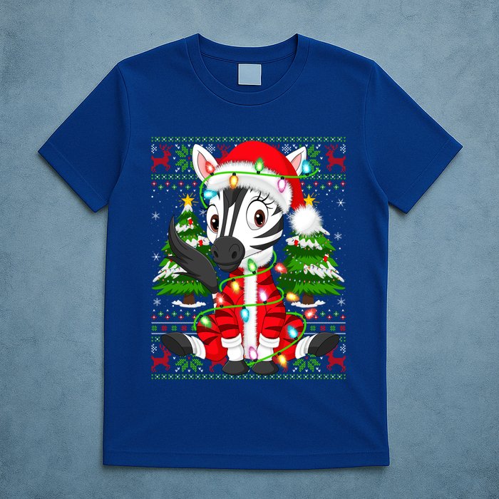 Zebra Xmas Style Ugly Santa Zebra Christmas Gift T-Shirt