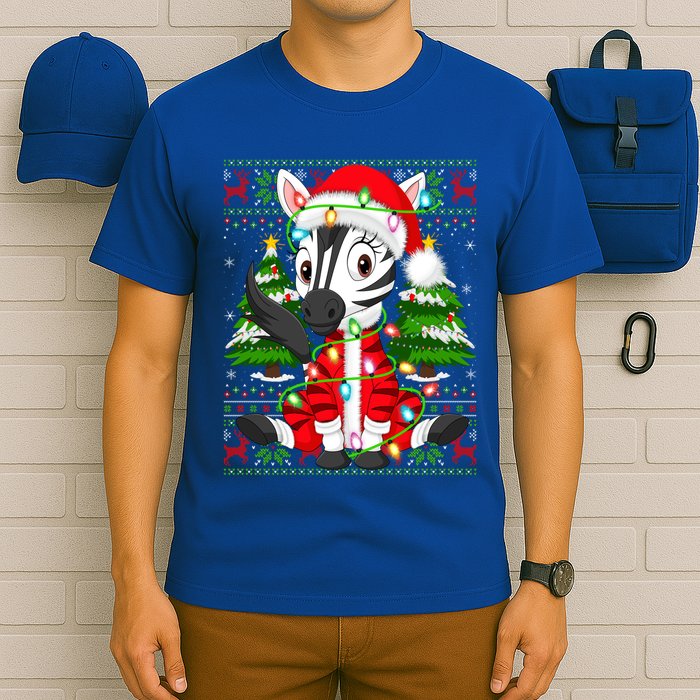 Zebra Xmas Style Ugly Santa Zebra Christmas Gift T-Shirt