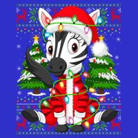 Zebra Xmas Style Ugly Santa Zebra Christmas Gift T-Shirt
