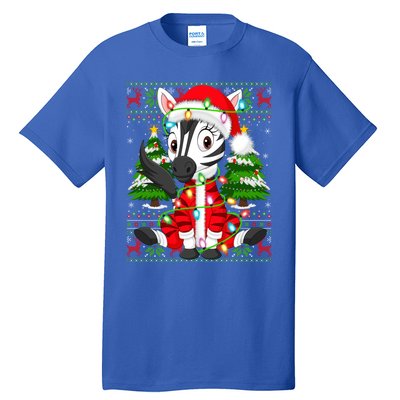 Zebra Xmas Style Ugly Santa Zebra Christmas Gift Tall T-Shirt