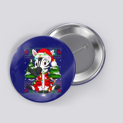 Zebra Xmas Style Ugly Santa Zebra Christmas Gift Button