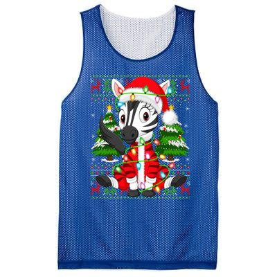 Zebra Xmas Style Ugly Santa Zebra Christmas Gift Mesh Reversible Basketball Jersey Tank