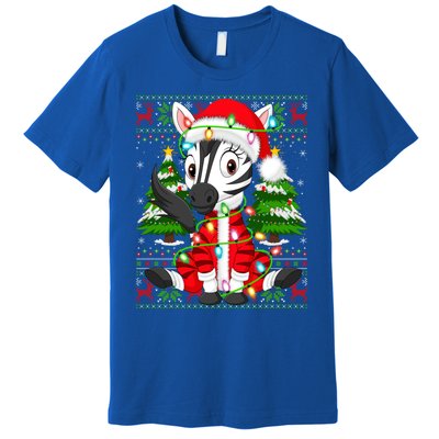 Zebra Xmas Style Ugly Santa Zebra Christmas Gift Premium T-Shirt