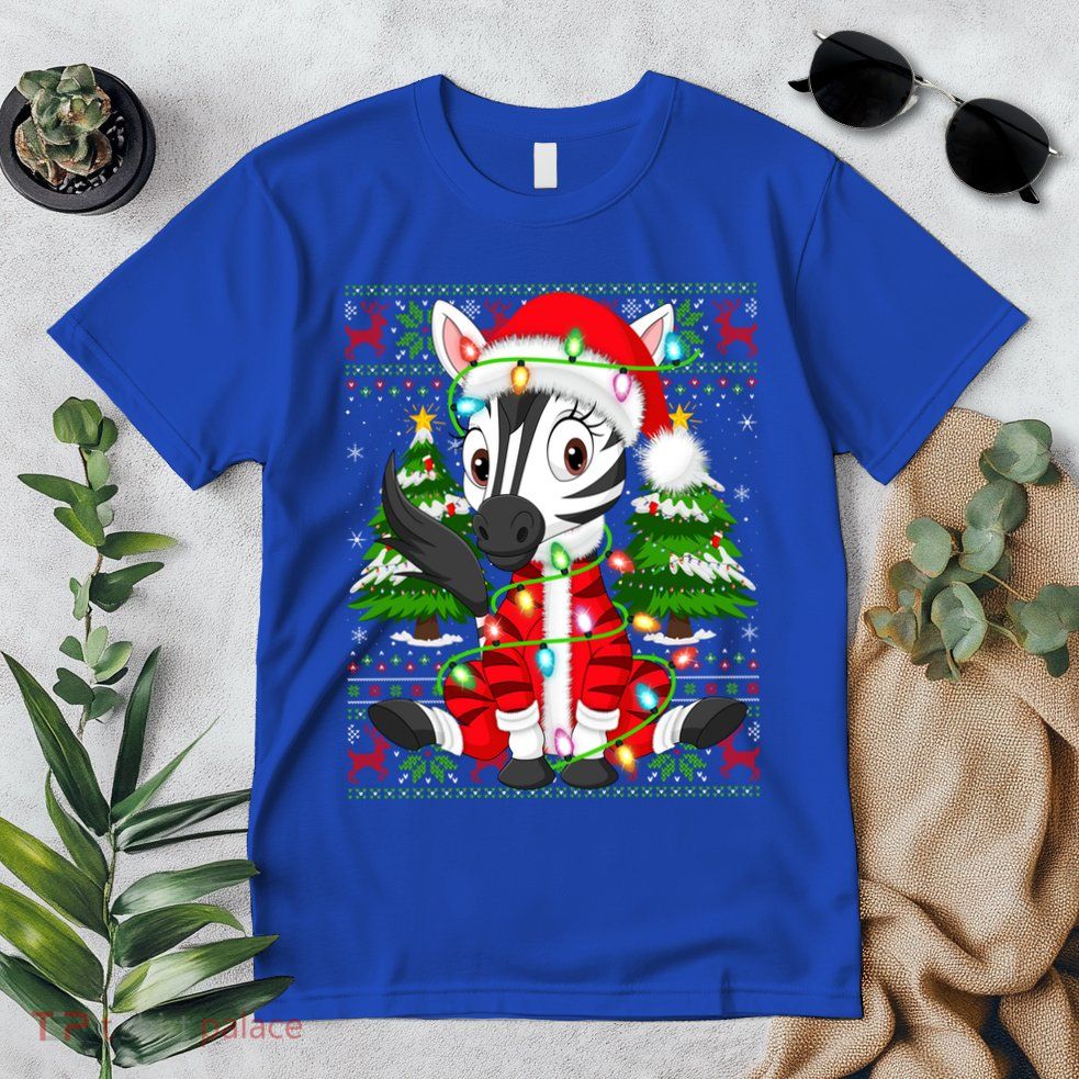 Zebra Xmas Style Ugly Santa Zebra Christmas Gift Premium T-Shirt