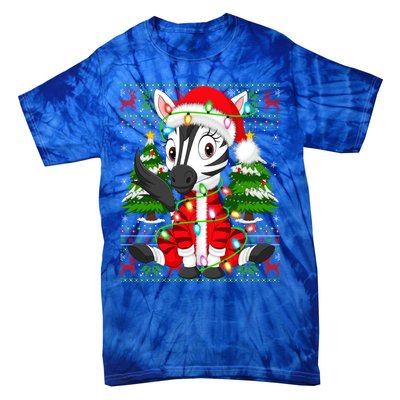 Zebra Xmas Style Ugly Santa Zebra Christmas Gift Tie-Dye T-Shirt