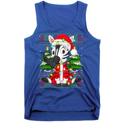 Zebra Xmas Style Ugly Santa Zebra Christmas Gift Tank Top