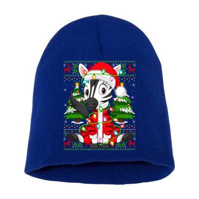 Zebra Xmas Style Ugly Santa Zebra Christmas Gift Short Acrylic Beanie