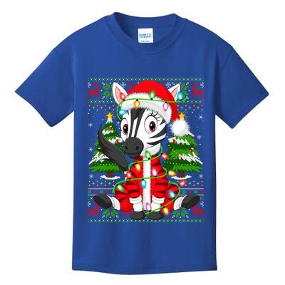 Zebra Xmas Style Ugly Santa Zebra Christmas Gift Kids T-Shirt