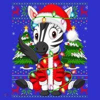 Zebra Xmas Style Ugly Santa Zebra Christmas Gift Kids T-Shirt