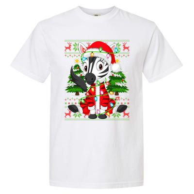 Zebra Xmas Style Ugly Santa Zebra Christmas Gift Garment-Dyed Heavyweight T-Shirt