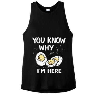 Zany You Know Why IM Here Deviled Eggs Funny Thanksgiving Ladies PosiCharge Tri-Blend Wicking Tank
