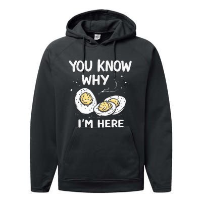 Zany You Know Why IM Here Deviled Eggs Funny Thanksgiving Performance Fleece Hoodie